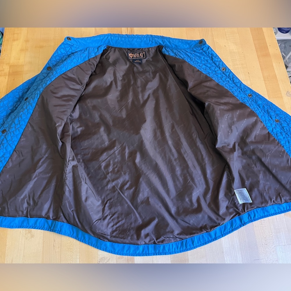 Ariat Teal Blue Quilted Western Riding Equestrian Jacket S - Picture 7 of 12